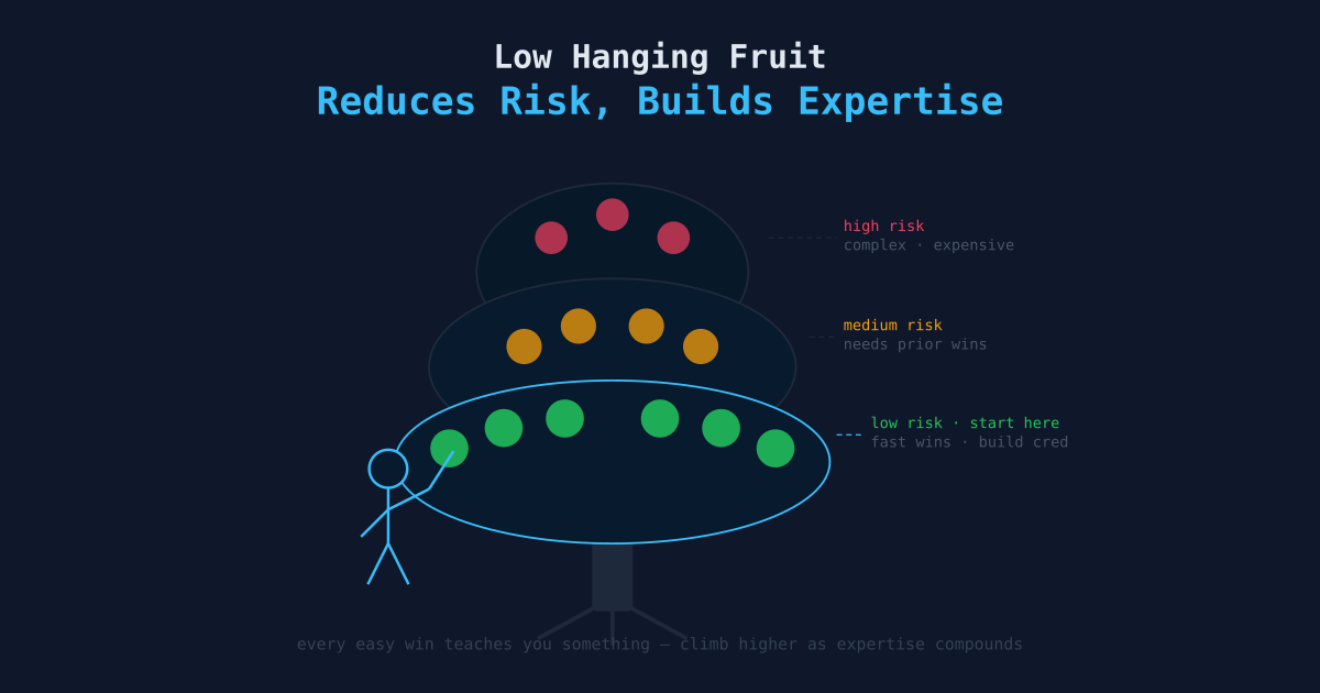 Low Hanging Fruit Reduces Risk and Builds the Expertise to Climb Higher